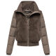 Navahoo Teddyzone Damen Winter Steppjacke gefüttert Stone Brown-Größe XS - Gr. 34