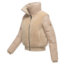 Navahoo Teddyzone Damen Winter Steppjacke gefüttert Beige-Größe XS - Gr. 34
