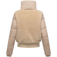 Navahoo Teddyzone Damen Winter Steppjacke gefüttert Beige-Größe XS - Gr. 34