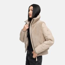 Navahoo Teddyzone Damen Winter Steppjacke gefüttert Light Taupe-Größe XS - Gr. 34