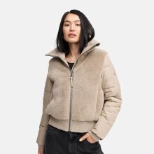 Navahoo Teddyzone Damen Winter Steppjacke gefüttert Light Taupe-Größe XS - Gr. 34