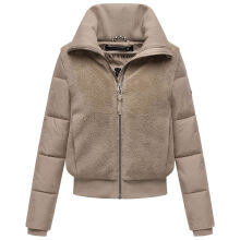Navahoo Teddyzone Damen Winter Steppjacke gefüttert Light Taupe-Größe XS - Gr. 34
