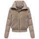 Navahoo Teddyzone Damen Winter Steppjacke gefüttert Light Taupe-Größe XS - Gr. 34