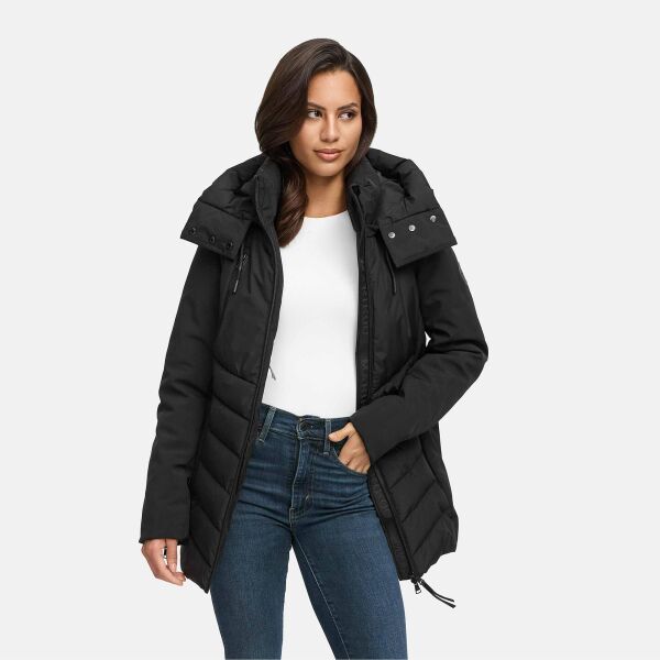 Marikoo Tivaa Damen Herbst Winter Steppjacke Schwarz-Größe L - Gr. 40
