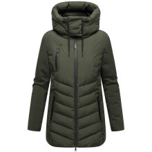 Marikoo Tivaa Damen Herbst Winter Steppjacke Dark Olive-Größe XXXL - Gr. 46