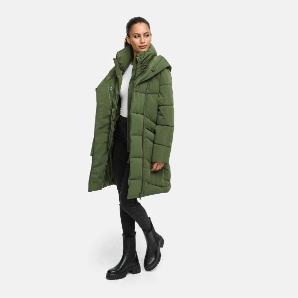 Marikoo Virenaa Damen Winter Steppjacke halblang Pine Olive Größe XL - Gr. 42