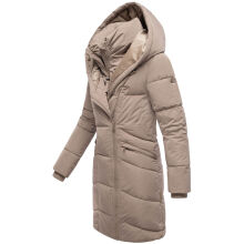 Marikoo Virenaa Damen Winter Steppjacke halblang Taupe Grey Größe L - Gr. 40