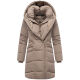 Marikoo Virenaa Damen Winter Steppjacke halblang Taupe Grey Größe L - Gr. 40