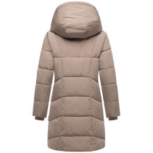 Marikoo Virenaa Damen Winter Steppjacke halblang Taupe Grey Größe XL - Gr. 42