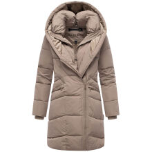 Marikoo Virenaa Damen Winter Steppjacke halblang Taupe Grey Größe XXL - Gr. 44