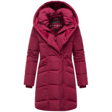 Marikoo Virenaa Damen Winter Steppjacke halblang Berry Wine Größe XL - Gr. 42
