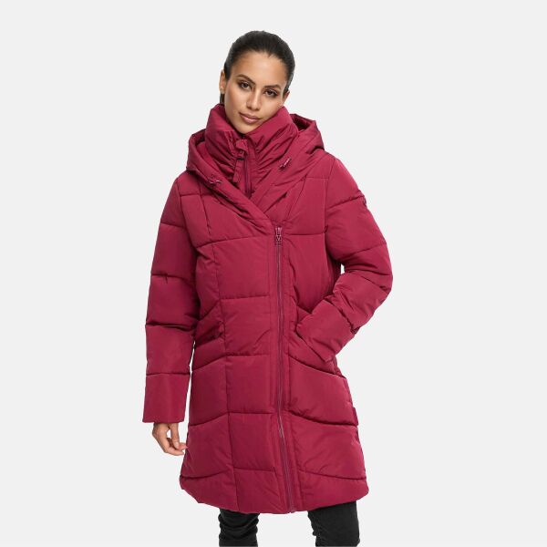 Marikoo Virenaa Damen Winter Steppjacke halblang Berry Wine Größe XXL - Gr. 44