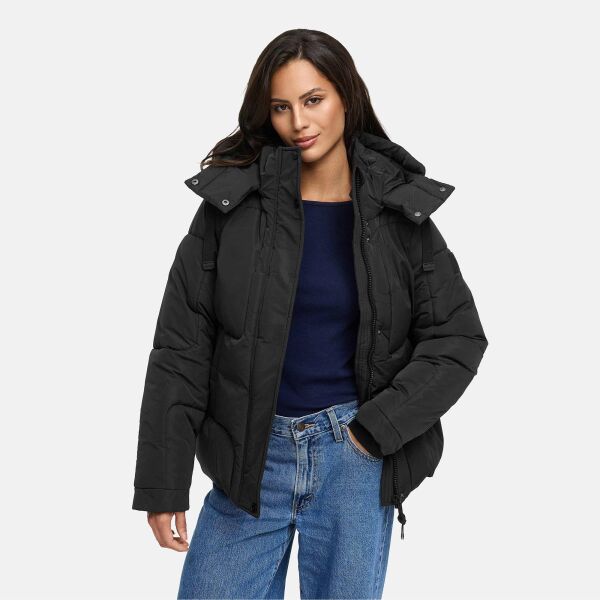 Navahoo Zauberlicht Damen Herbst Winter kurz Steppjacke Schwarz Größe S - Gr. 36