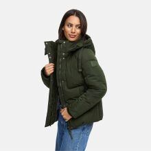 Navahoo Zauberlicht Damen Herbst Winter kurz Steppjacke Dark Olive Größe S - Gr. 36