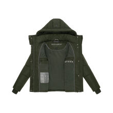 Navahoo Zauberlicht Damen Herbst Winter kurz Steppjacke Dark Olive Größe S - Gr. 36