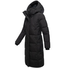Marikoo Chumanii Damen Herbst Winter Steppmantel Parka lang Schwarz Größe XXXXL - Gr.48