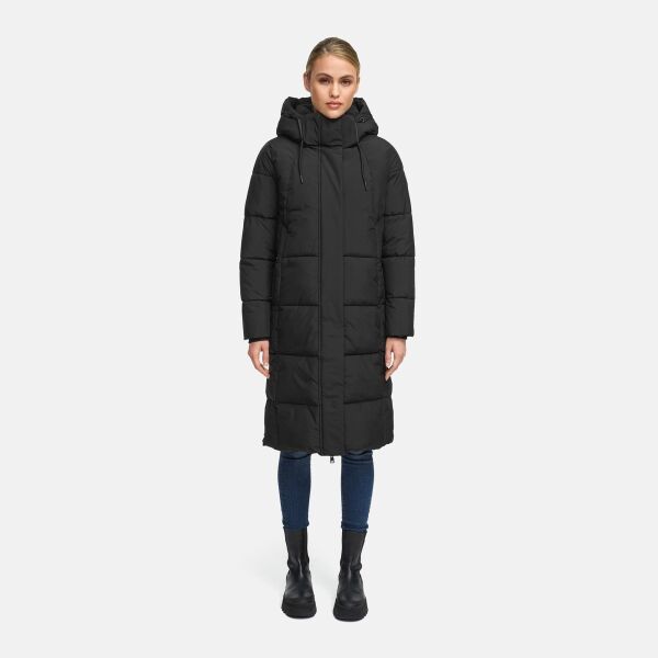 Marikoo Chumanii Damen Herbst Winter Steppmantel Parka lang Schwarz Größe XXXXXL - Gr.50