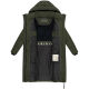 Marikoo Chumanii Damen Herbst Winter Steppmantel Parka lang DarkOlive Größe L - Gr.40