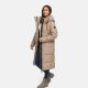 Marikoo Chumanii Damen Herbst Winter Steppmantel Parka lang TaupeGrey Größe S - Gr.36