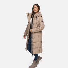 Marikoo Chumanii Damen Herbst Winter Steppmantel Parka lang TaupeGrey Größe XXXXXL - Gr.50
