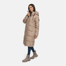 Marikoo Chumanii Damen Herbst Winter Steppmantel Parka lang TaupeGrey Größe XXXXXL - Gr.50
