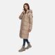 Marikoo Chumanii Damen Herbst Winter Steppmantel Parka lang TaupeGrey Größe XXXXXXL - Gr.52