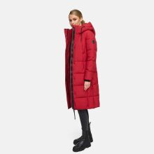 Marikoo Chumanii Damen Herbst Winter Steppmantel Parka lang DeepRed Größe XS - Gr.34