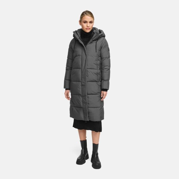 Marikoo Chumanii Damen Herbst Winter Steppmantel Parka lang Anthracite Größe XXL - Gr.44