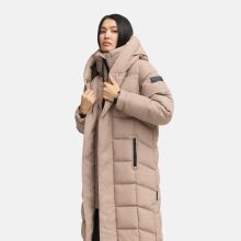 Navahoo Engelsfeder Damen Winter Parka Steppmantel TaupeGrey Größe XS - Gr.34