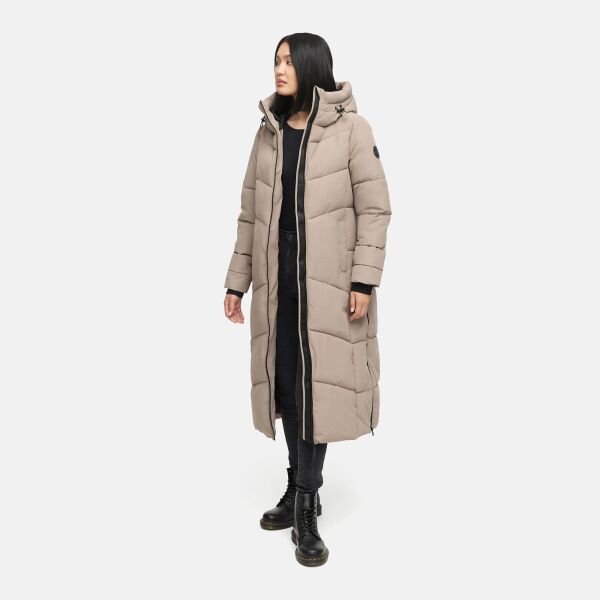 Marikoo Firella Damen Winter Steppmantel Winterjacke Parka TaupeGrey-Größe 4XL - Gr. 48