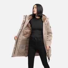 Navahoo Hageltanz Damen Winterjacke Parka TaupeGrey-Größe S - Gr. 36