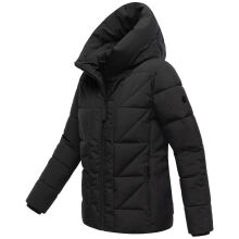Marikoo Kuschelnasee Damen Herbst Winter Steppjacke Schwarz-Größe L - Gr. 40