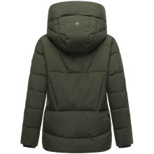 Marikoo Kuschelnasee Damen Herbst Winter Steppjacke DarkOlive-Größe S - Gr. 36