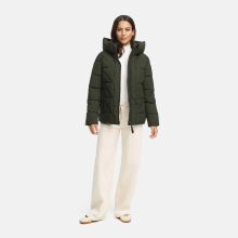 Marikoo Kuschelnasee Damen Herbst Winter Steppjacke DarkOlive-Größe L - Gr. 40