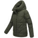 Marikoo Kuschelnasee Damen Herbst Winter Steppjacke DarkOlive-Größe XXL - Gr. 44