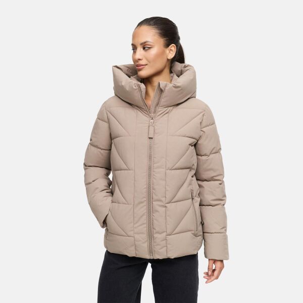 Marikoo Kuschelnasee Damen Herbst Winter Steppjacke TaupeGrey-Größe XL - Gr. 42