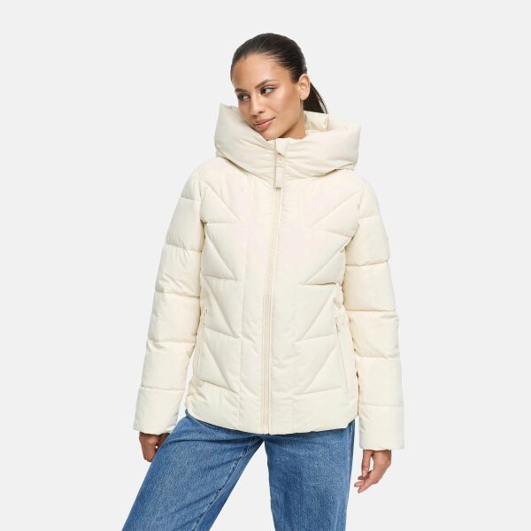 Marikoo Kuschelnasee Damen Herbst Winter Steppjacke Cream-Größe XS - Gr. 34