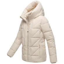Marikoo Kuschelnasee Damen Herbst Winter Steppjacke Cream-Größe M - Gr. 38