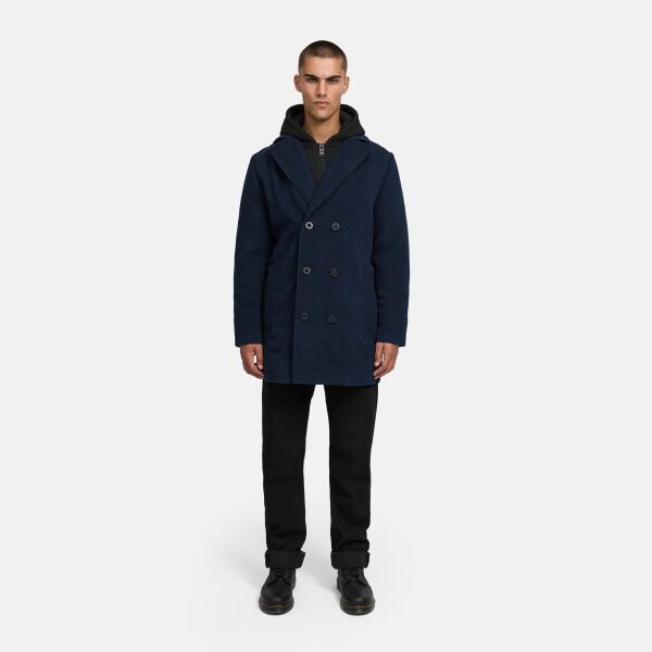 Stone Harbour Darioon Herren Mantel gefüttert in Wollmantel Optik Navy Größe S - Gr. S