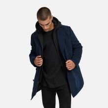 Stone Harbour Darioon Herren Mantel gefüttert in Wollmantel Optik Navy Größe S - Gr. S