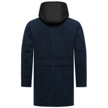 Stone Harbour Darioon Herren Mantel gefüttert in Wollmantel Optik Navy Größe S - Gr. S