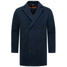 Stone Harbour Darioon Herren Mantel gefüttert in Wollmantel Optik Navy Größe S - Gr. S