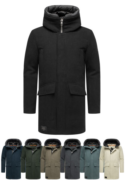 Stone Harbour Fenroos Herren Winter Mantel gefüttert in Wollmantel Optik