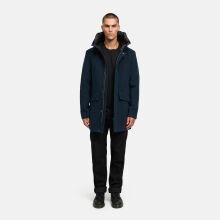 Stone Harbour Fenroos Herren Winter Mantel gefüttert in Wollmantel Optik Navy Größe S - Gr. S