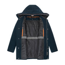 Stone Harbour Fenroos Herren Winter Mantel gefüttert in Wollmantel Optik Navy Größe S - Gr. S