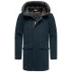 Stone Harbour Fenroos Herren Winter Mantel gefüttert in Wollmantel Optik Navy Größe S - Gr. S