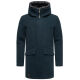 Stone Harbour Fenroos Herren Winter Mantel gefüttert in Wollmantel Optik Navy Größe S - Gr. S