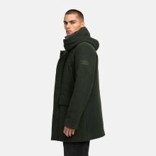 Stone Harbour Fenroos Herren Winter Mantel gefüttert in Wollmantel Optik Dark Olive Größe S - Gr. S