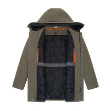 Stone Harbour Fenroos Herren Winter Mantel gefüttert in Wollmantel Optik Stone Brown Größe S - Gr. S