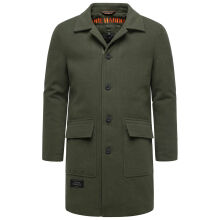 Stone Harbour Thiagoo Herren gefüttert in Wollmantel Optik Dark Olive Größe S - Gr. S